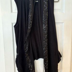 Juicy Couture Black Sequin Trim Vest